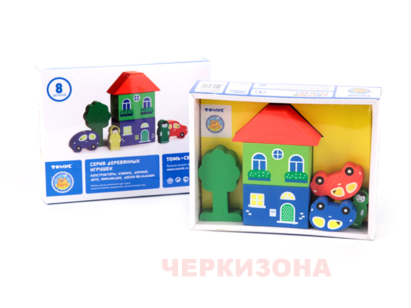 Конструктор Томик "Цветной городок" желтый 8д. 8688-1