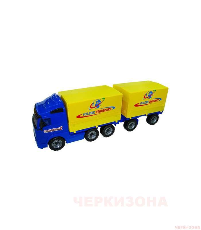 Автомобиль - бортовой тентованный с прицепом (в сеточке). Wader