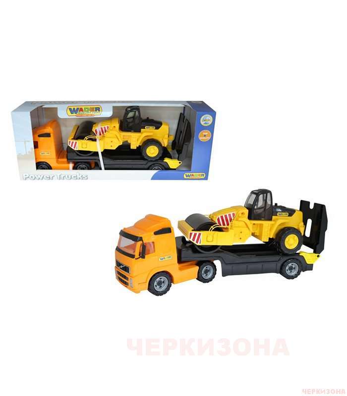 Автомобиль-трейлер + дорожный каток (в коробке) Wader