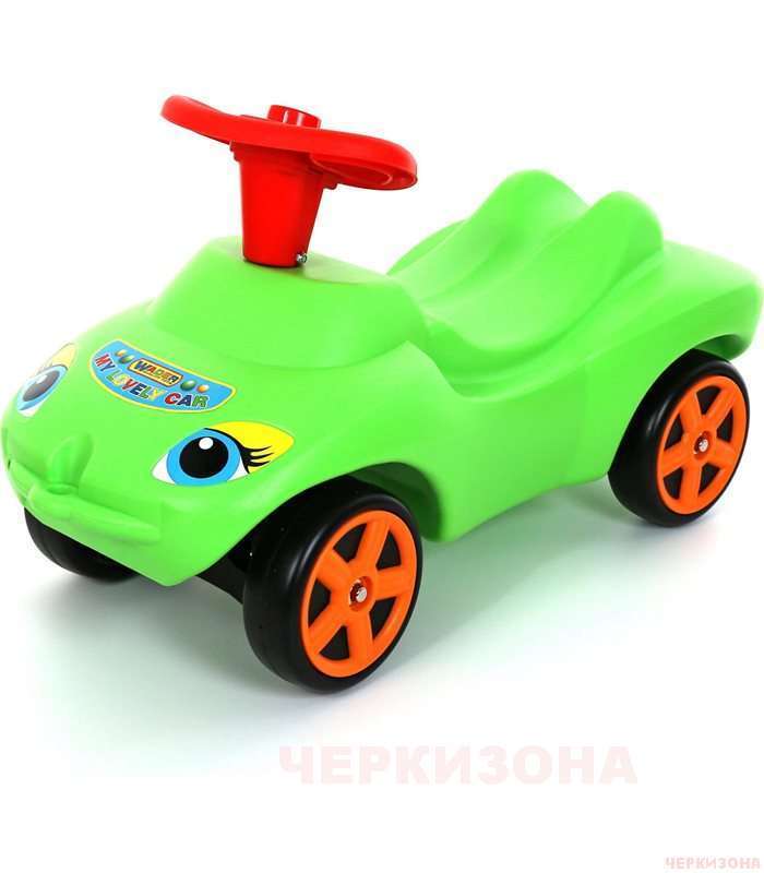 Каталка 'Мой любимый автомобиль' зеленая со звуковым сигналом