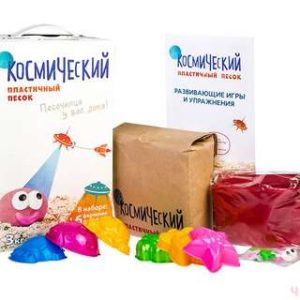 Набор из Космического песка (3кг), формочек и песочницы.
