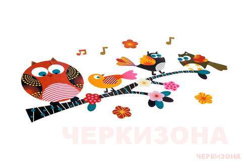 Птички' - Набор декор наклеек на стену Bondibon
