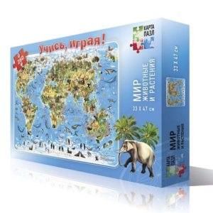 Мир-животные и растения. Карта-пазл.