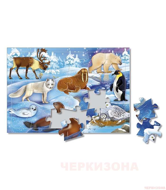 Пазл листовой на подложке. В снегах.